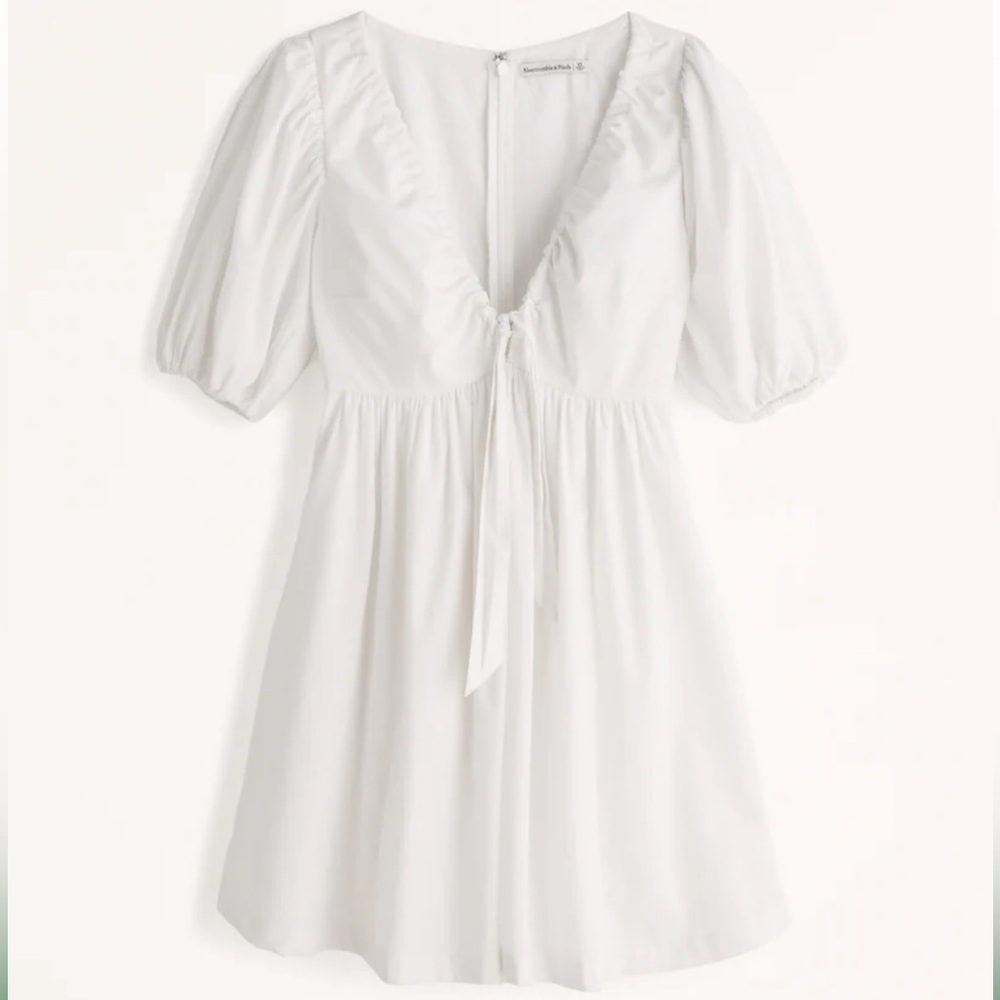 A&F Cinch-Front Poplin Mini Dress